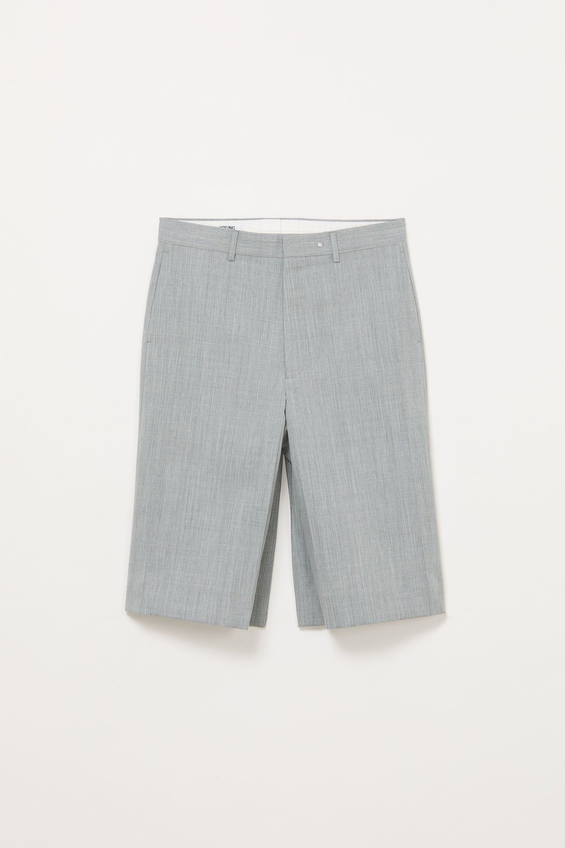 Light Grey Cuboid Wool Shorts
