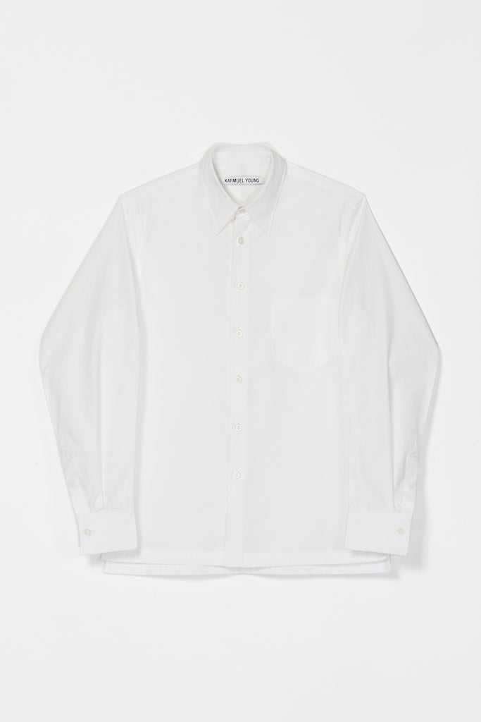 White Cotton Curved Arm Shirt