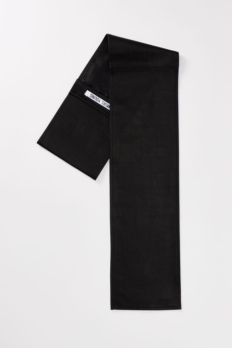 Black Lamb Leather Scarf