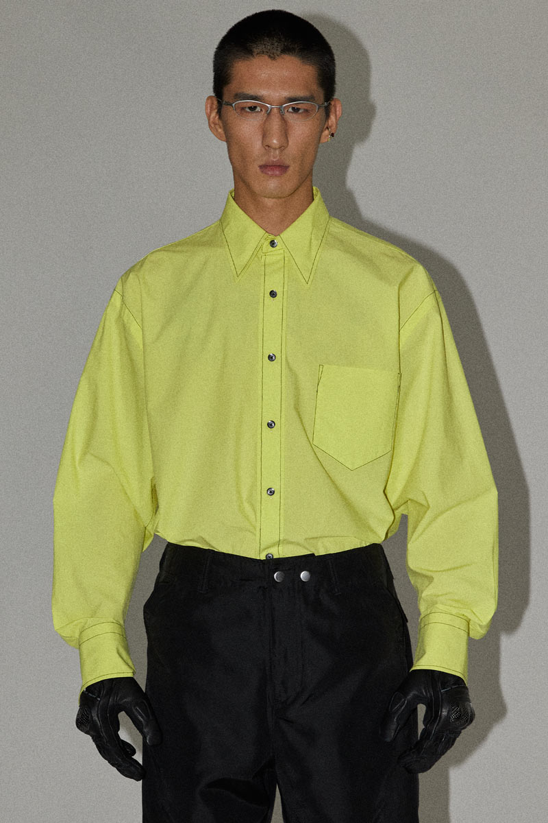 Yellow Cotton Square Overshirt