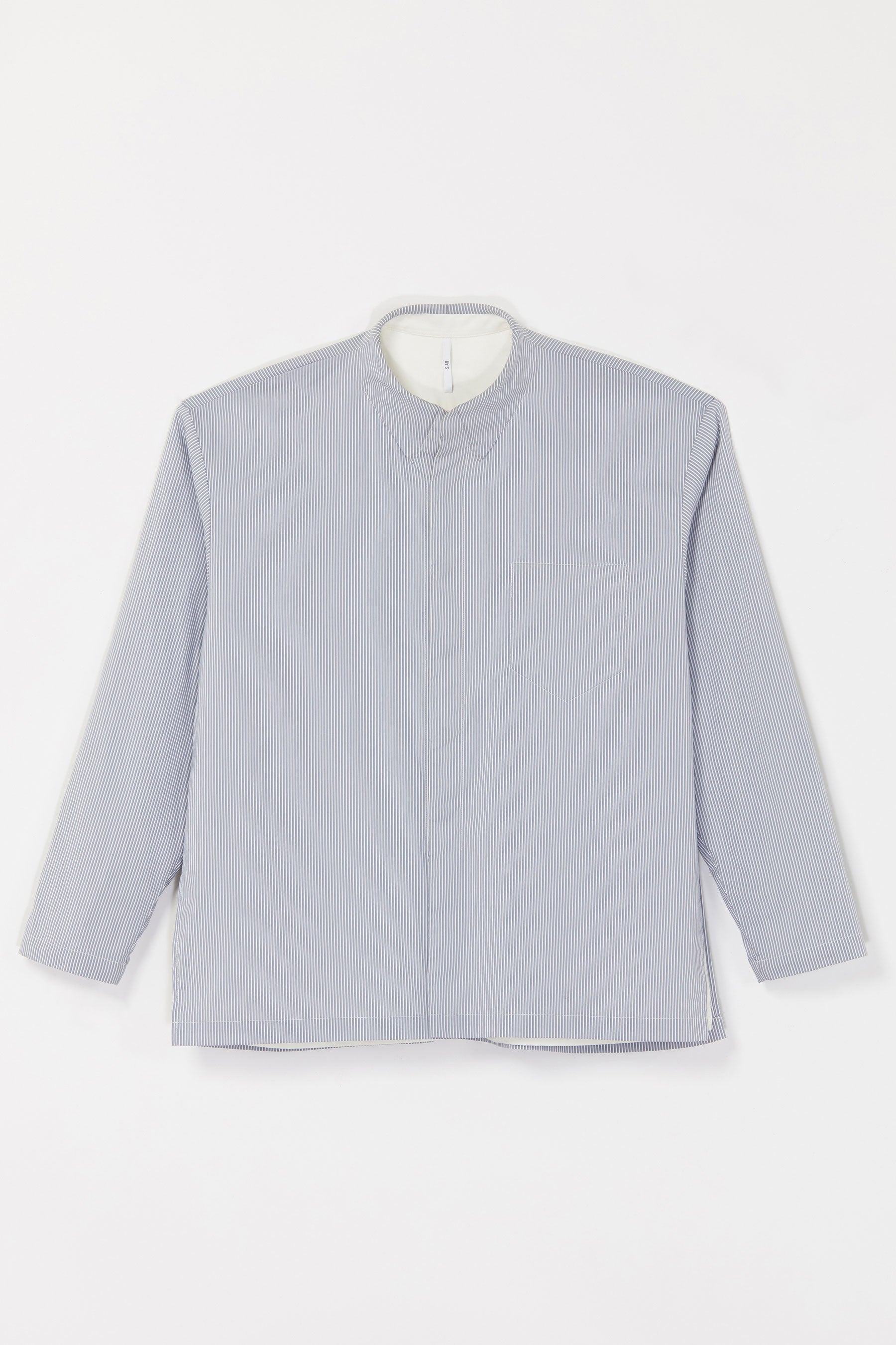 Grey Striped Molded Bold Square Overshirt