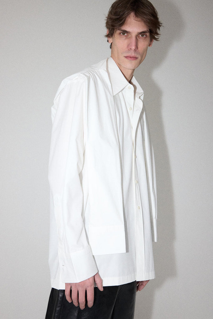 White Square Shirt On Shirt