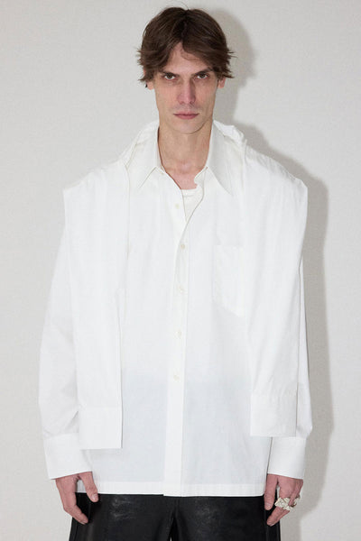 White Square Shirt On Shirt