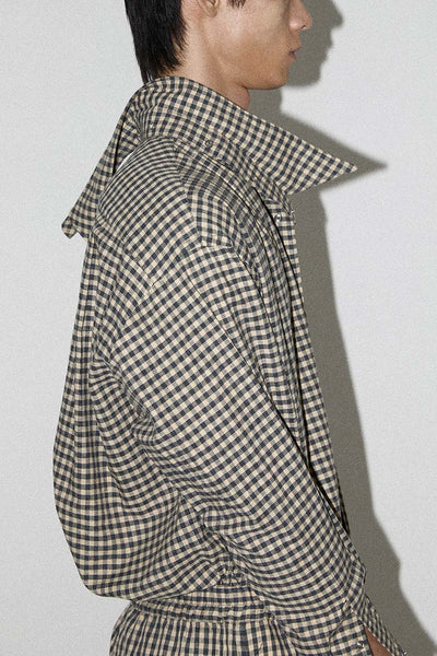 Yellow Check Square Snap Off Shirt