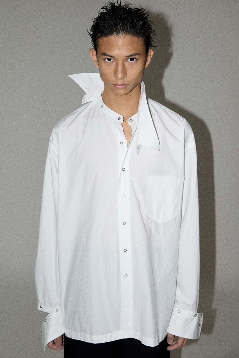 White Square Snap Off Shirt