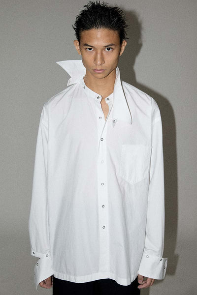 White Square Snap Off Shirt