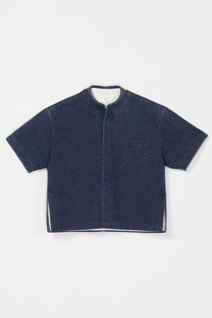 Navy Molded Washed Bold Square Shirt