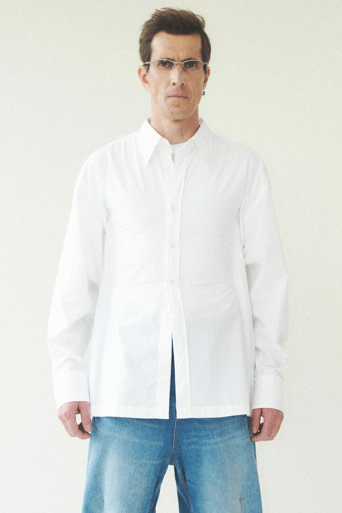 White Vacuum Bold Square Overshirt