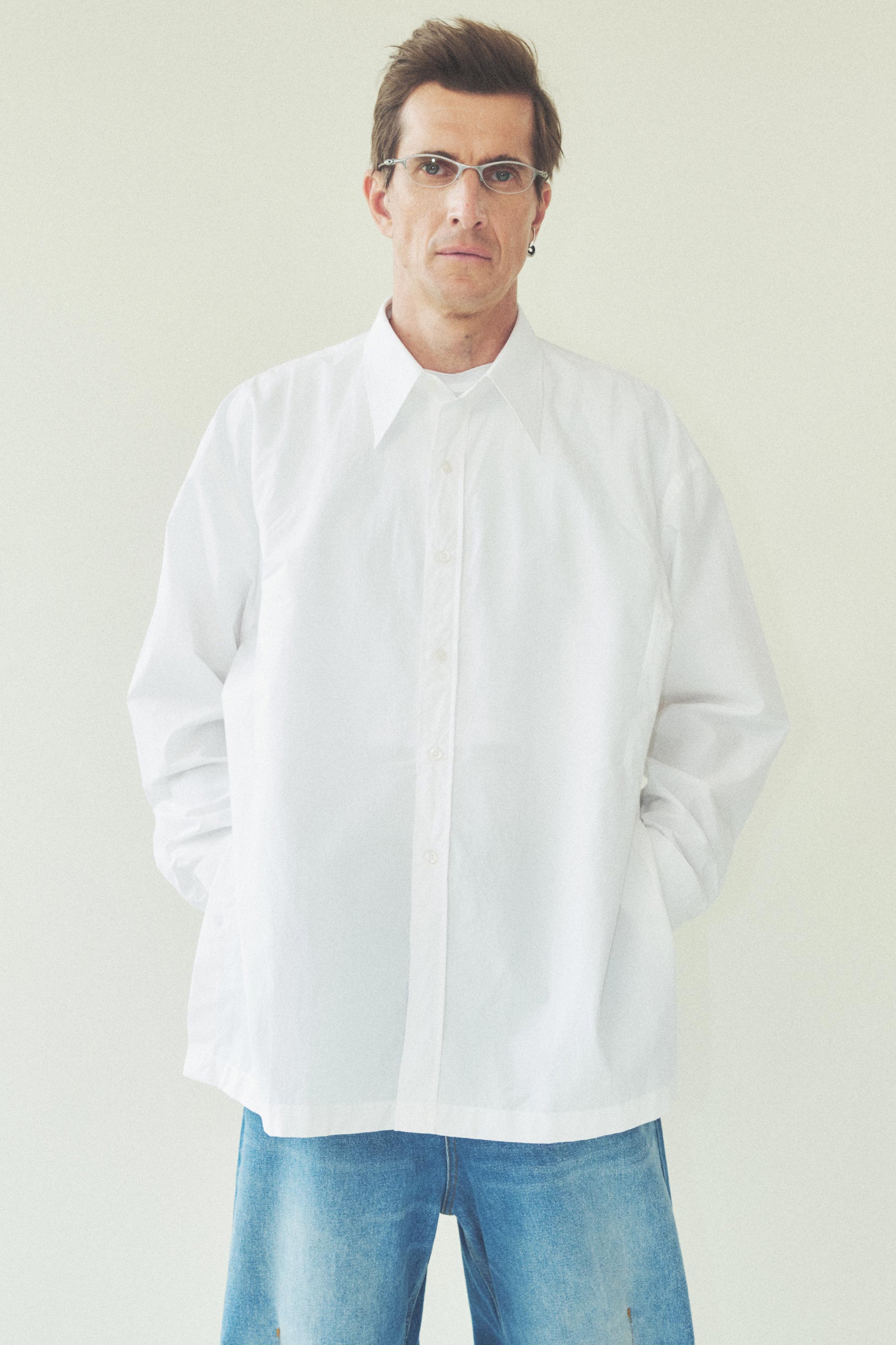 White Vacuum Bold Square Overshirt