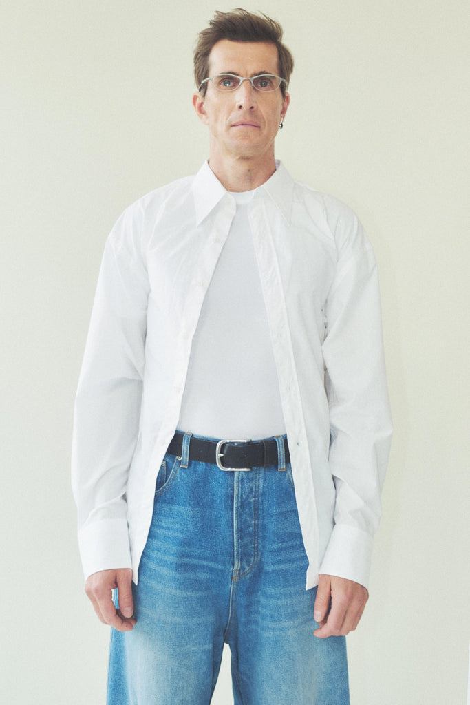 White Vacuum Bold Square Overshirt