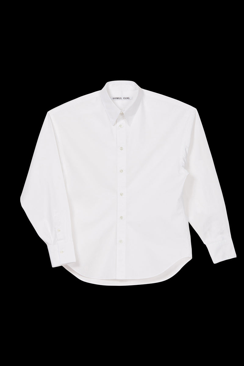 White Cotton Trapezium XY-plane Shirt