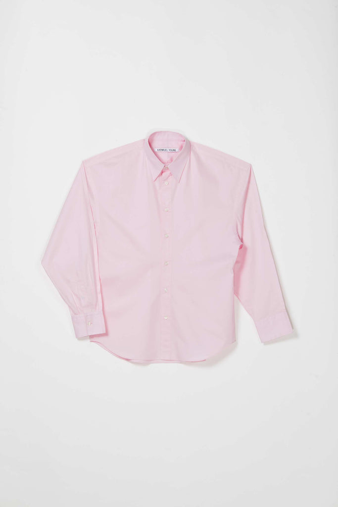 Pink Cotton Bold Trapezium XY-plane Shirt
