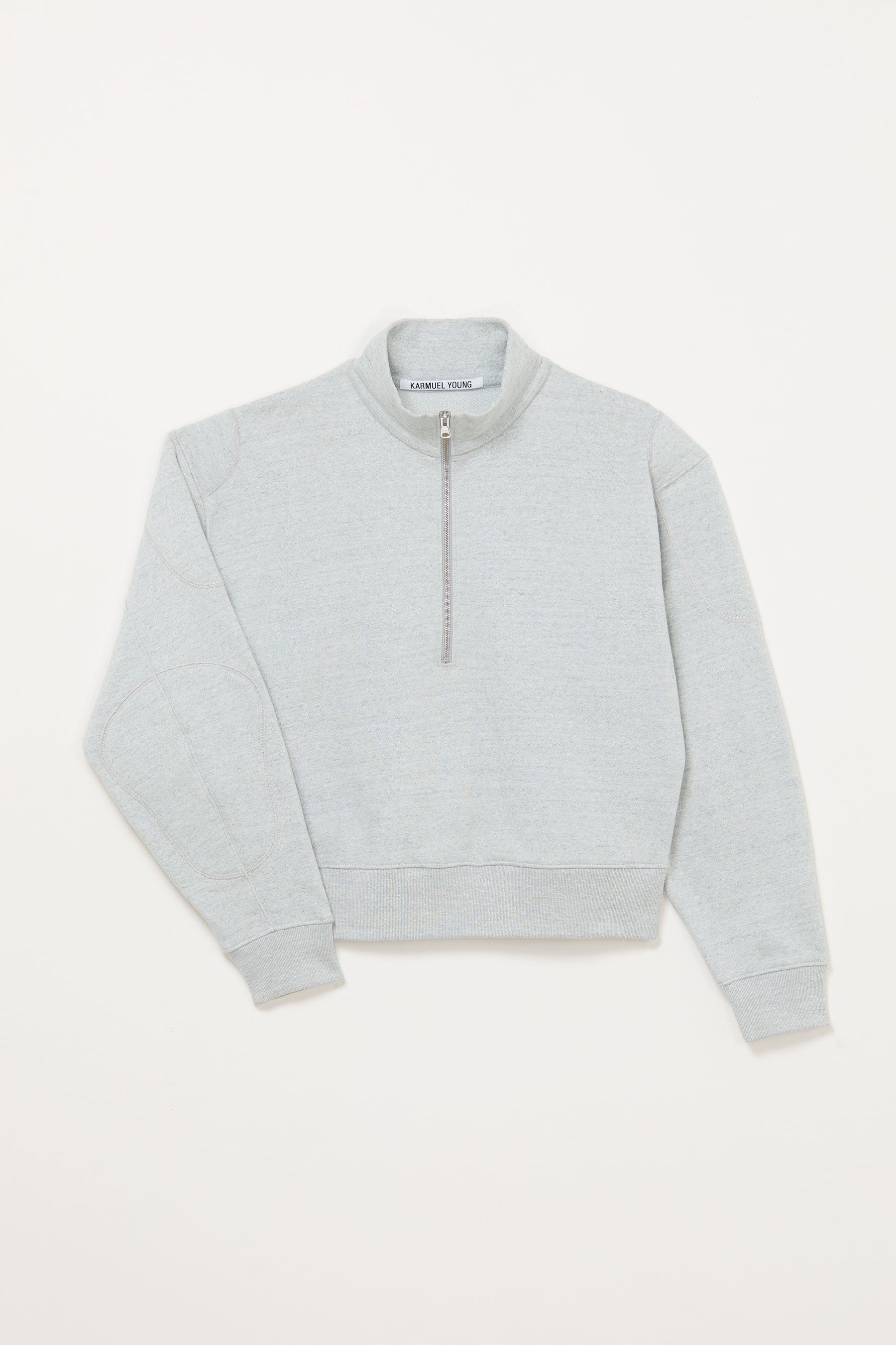 Light Grey Strong Arm Zip Neck Sweater