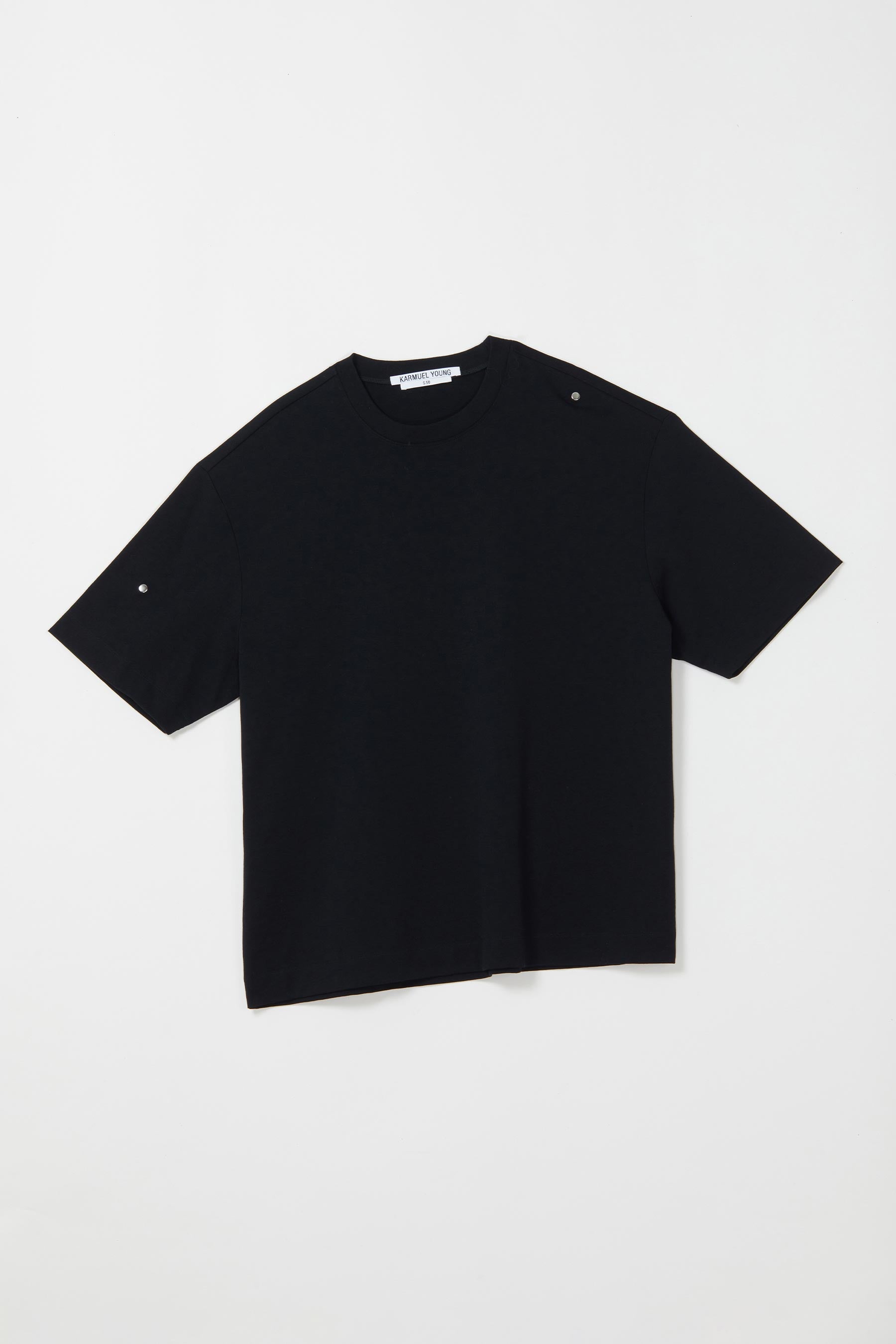 Black Cotton Square Rotated T-Shirt