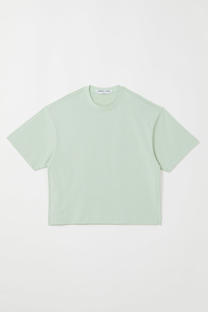 Light Green Cotton Square XY-plane T-Shirt