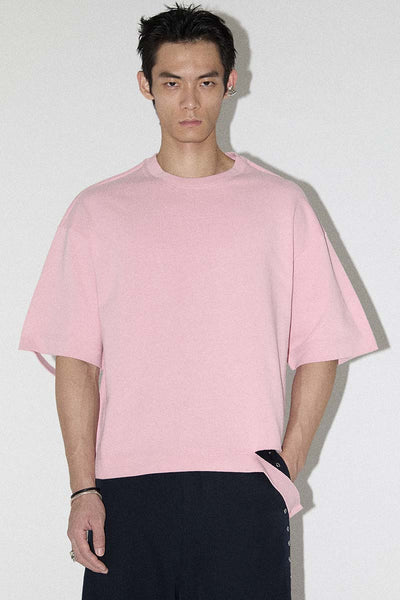 Pink Square XY-plane Cutout T-shirt