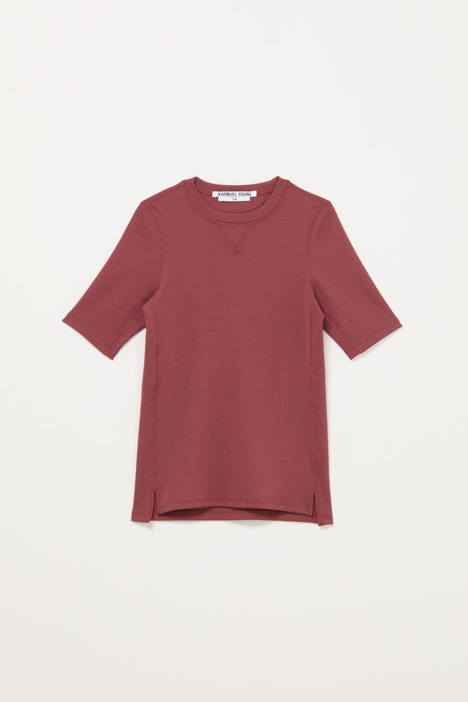 Pink Second Skin V Insert Rib T-shirt