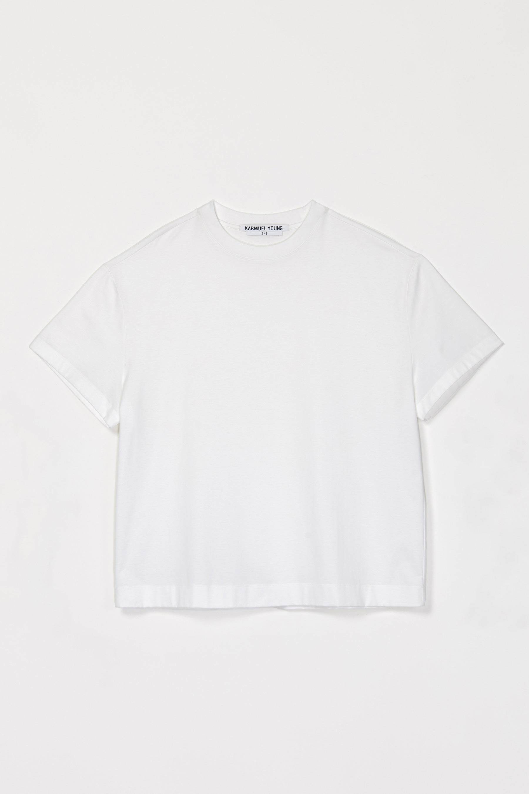 White Wide Shoulder T-shirt