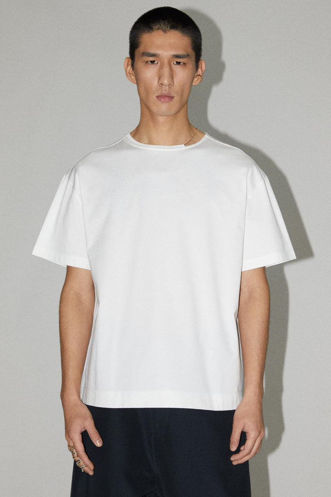 White Wide Shoulder With Chain T-shirt