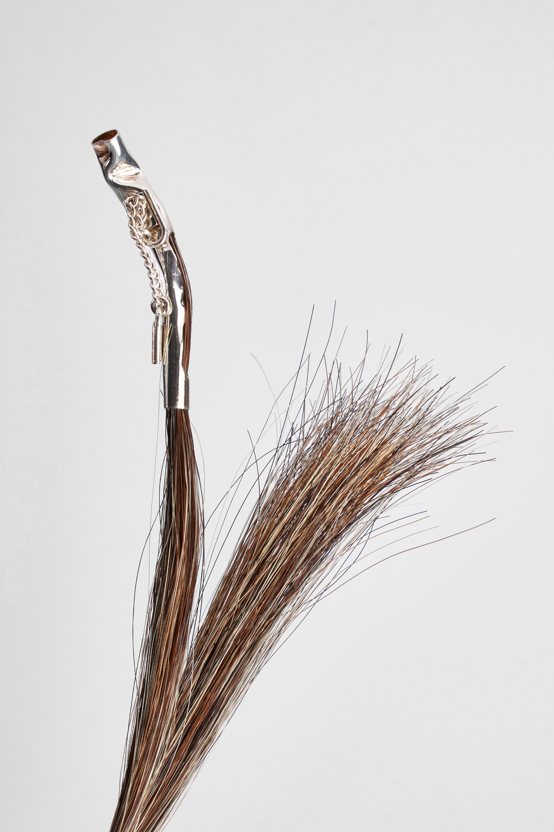 Silver Tube with Mixed Horse Tail Hair