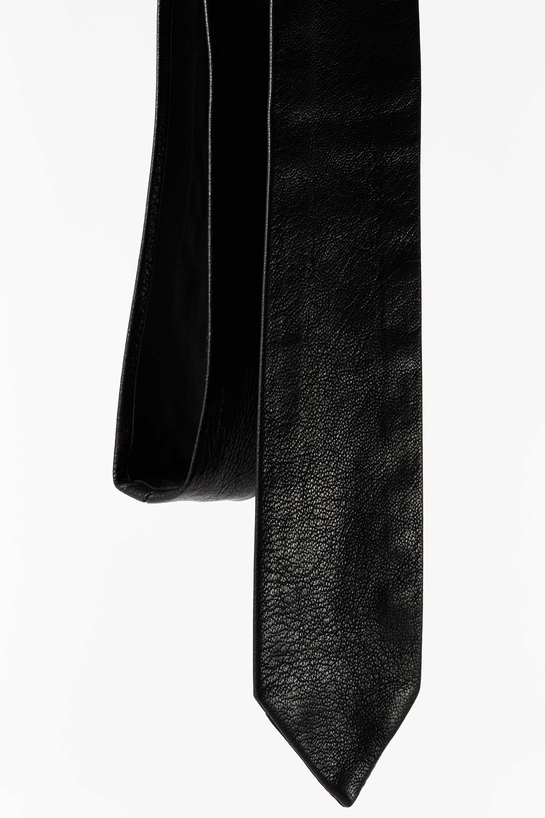 Black Lamb Leather Tie