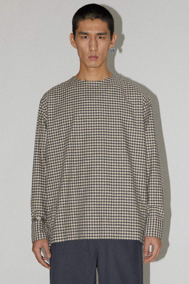 Yellow Checked Square Tee-Shirt