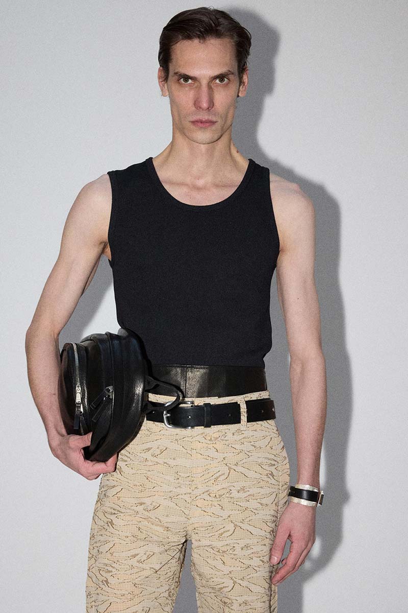 Black Square Asymmetric Rib Tank Top