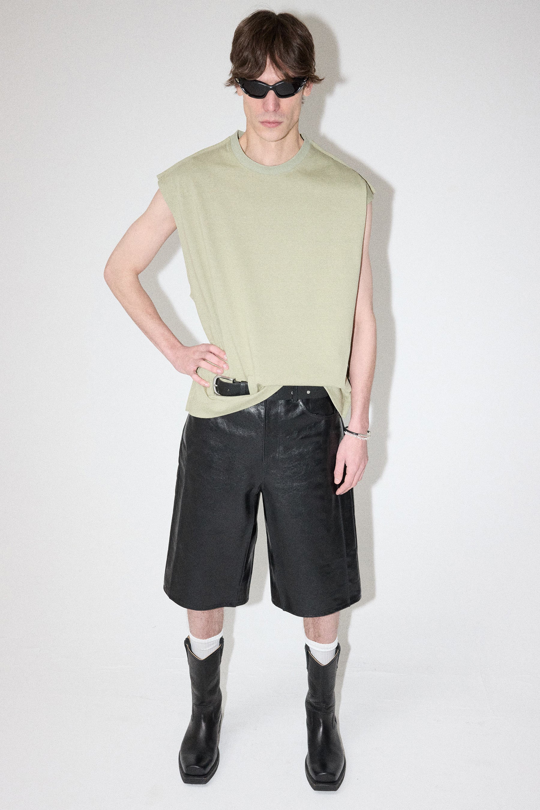 Green Square XY-plane Belt Tank Top