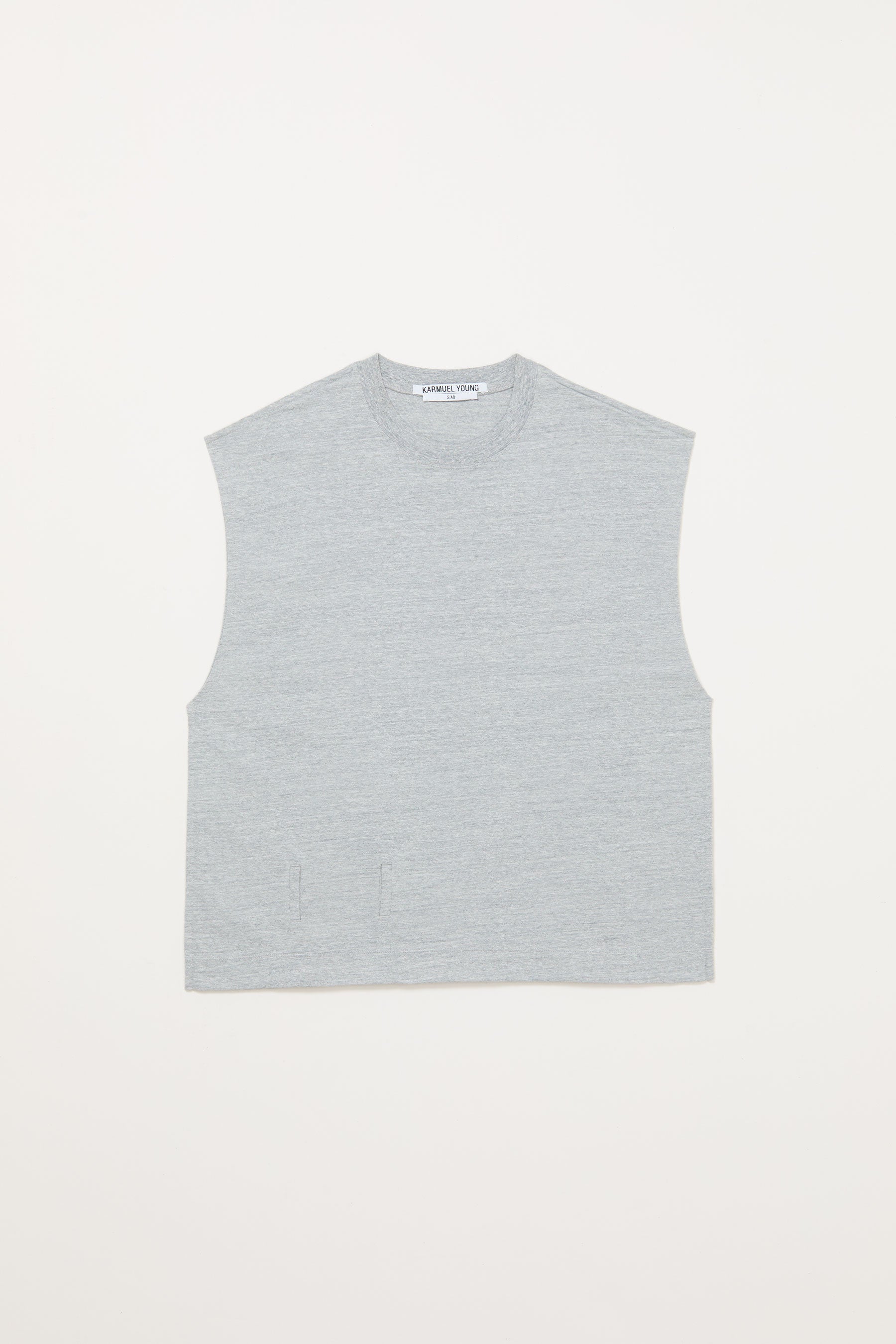 Light Grey Square XY-plane Belt Tank Top