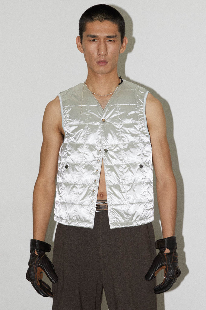 Silver Square Padded Vest