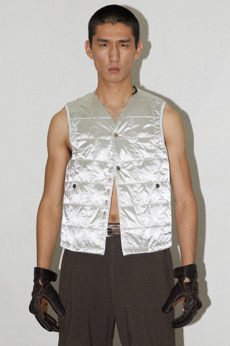 Silver Square Padded Vest