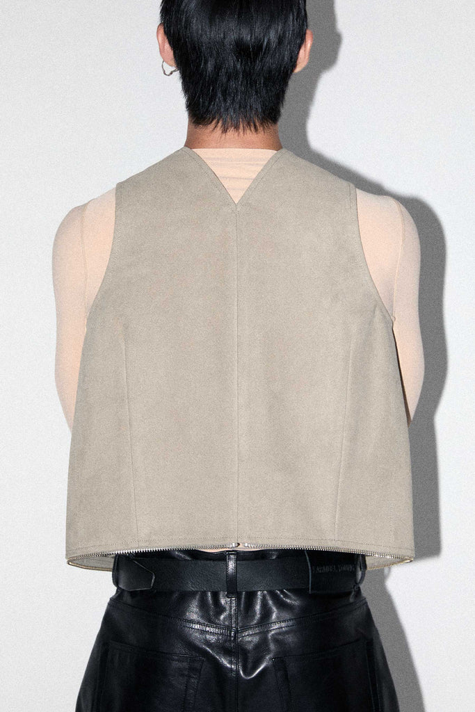 Beige INNOVERA™ Biofabricated Suede Transform Bag Vest