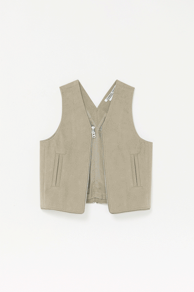 Beige INNOVERA™ Biofabricated Suede Transform Bag Vest