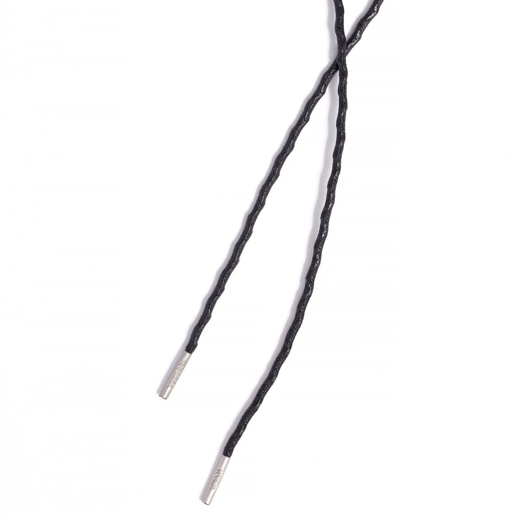 SL-690 <br/>Waxed Shoelaces in 690mm<br/>Black Textured Tubular Cord