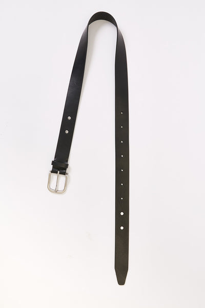Black Calf Leather Belt with Studs