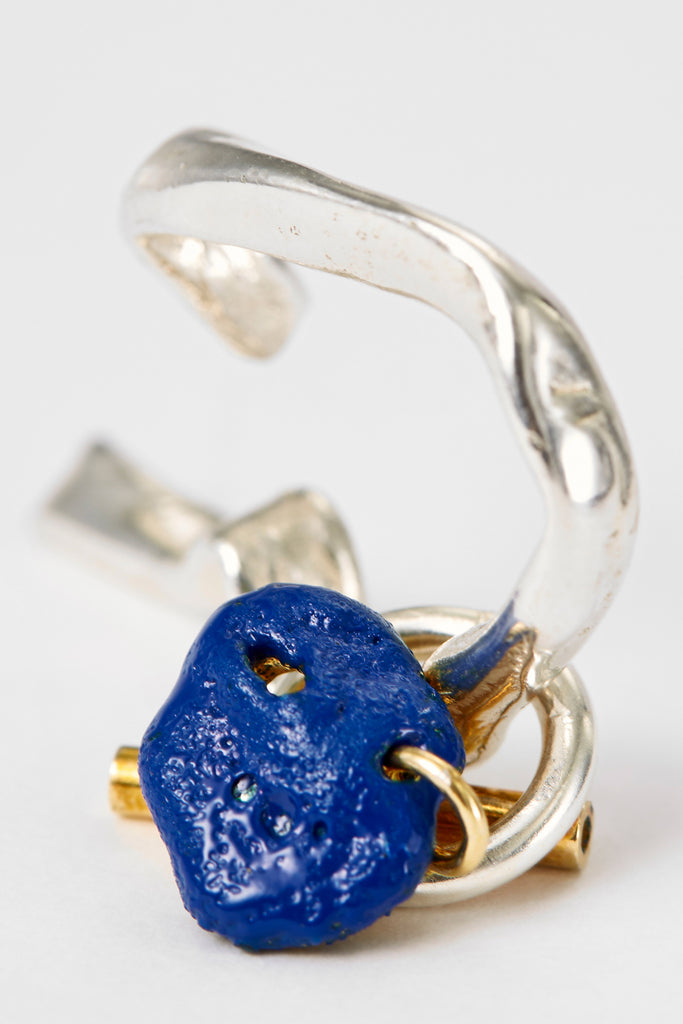 Blue Enamel Meteorite Ear Cuff