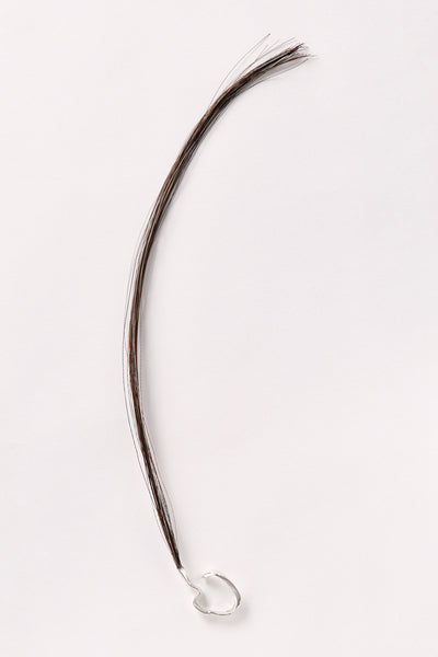 Silver Ear Cuff with Mixed Horse Tail Hair