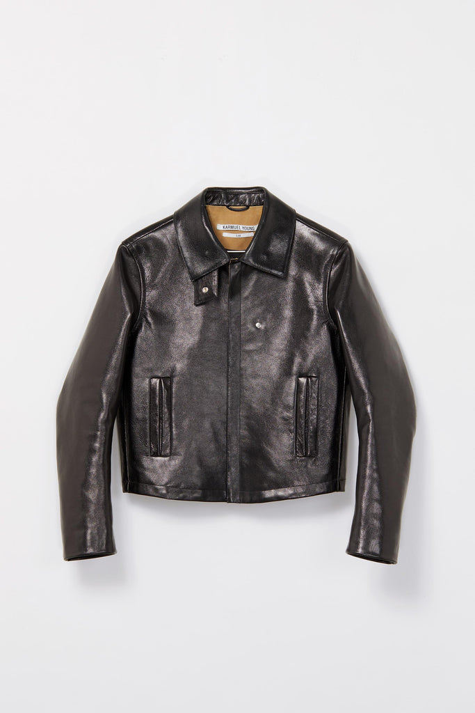 Black 2-way Pocket Goat Leather Jacket