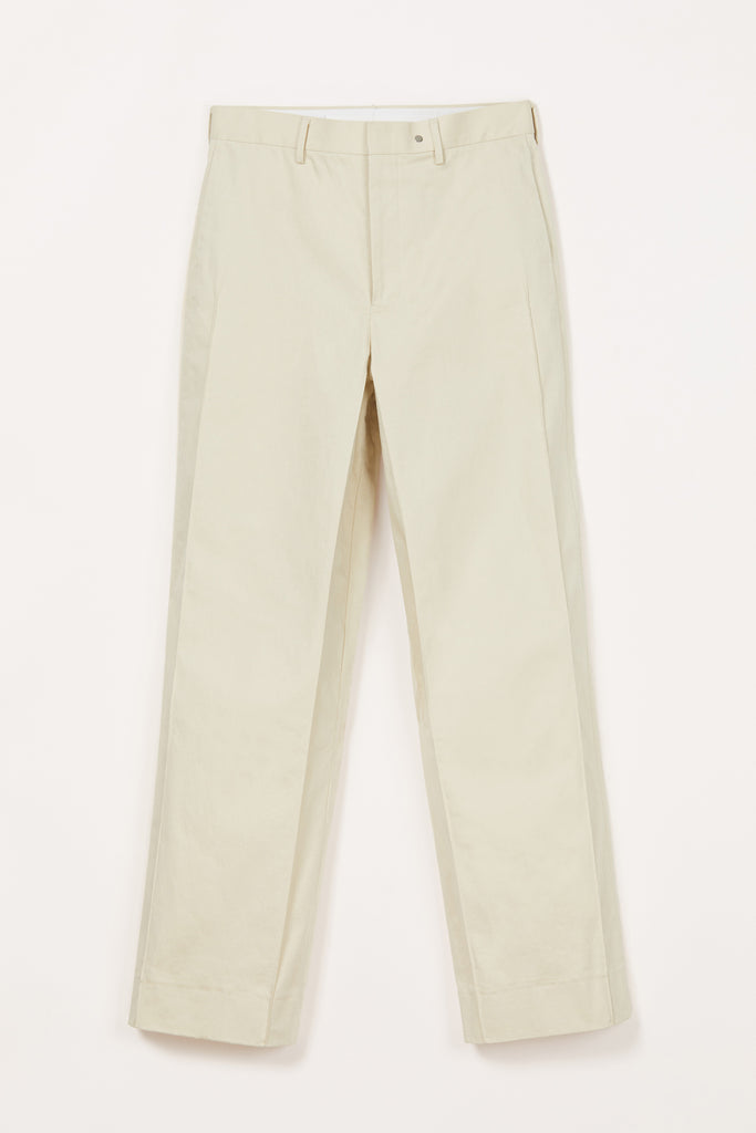 Beige Cotton Polyamide Cuboid Wide Pants