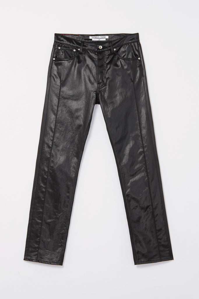 Black Cotton Acetate Cuboid 5-Pocket Jeans