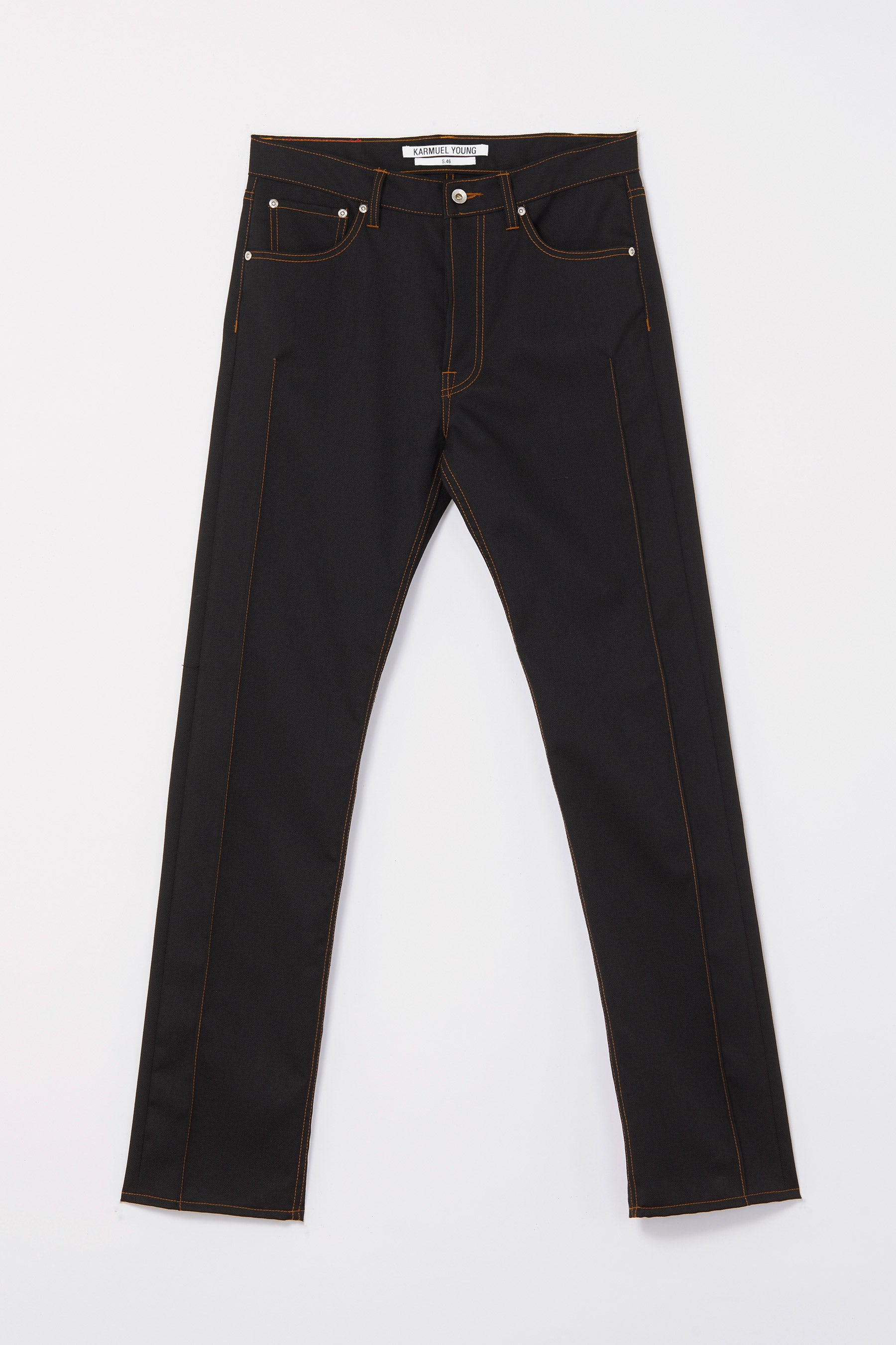Black Woollen Cuboid 5-Pocket Jeans