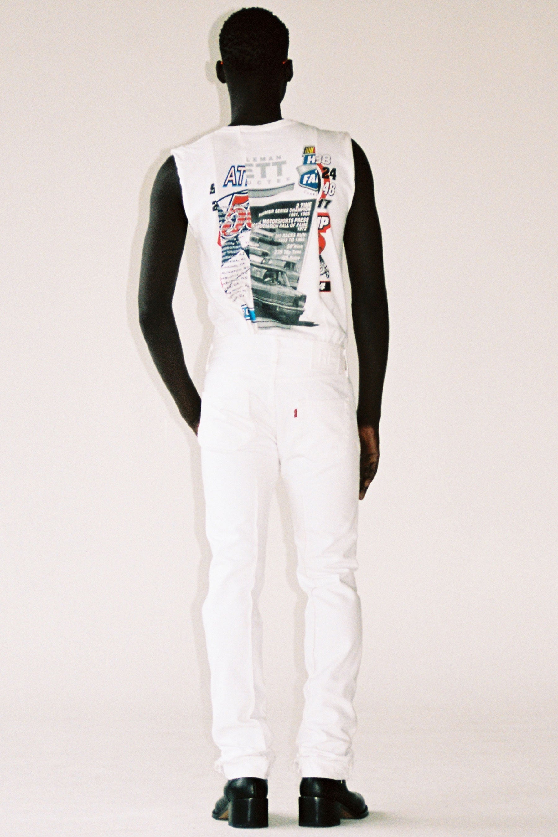 RE-edited White Distressed Cuffed Cuboid Levi's 501 Jeans