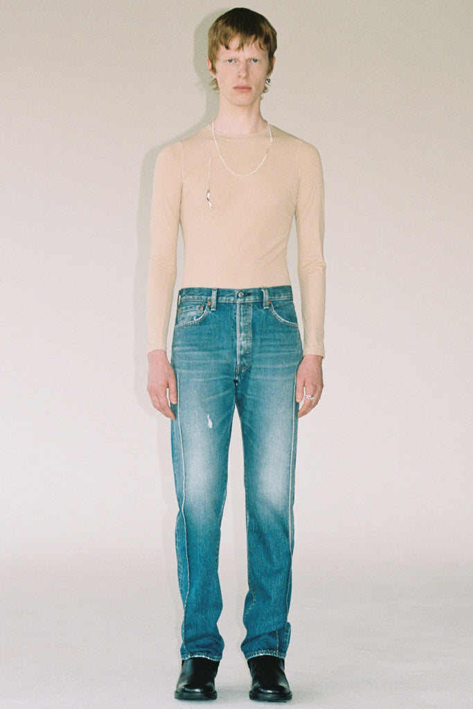 RE-edited Blue Washed Cuboid Levi's 501 jeans