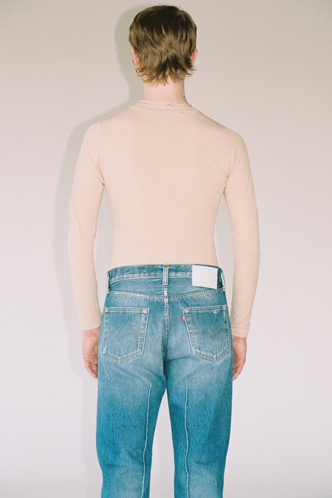 RE-edited Blue Washed Cuboid Levi's 501 jeans