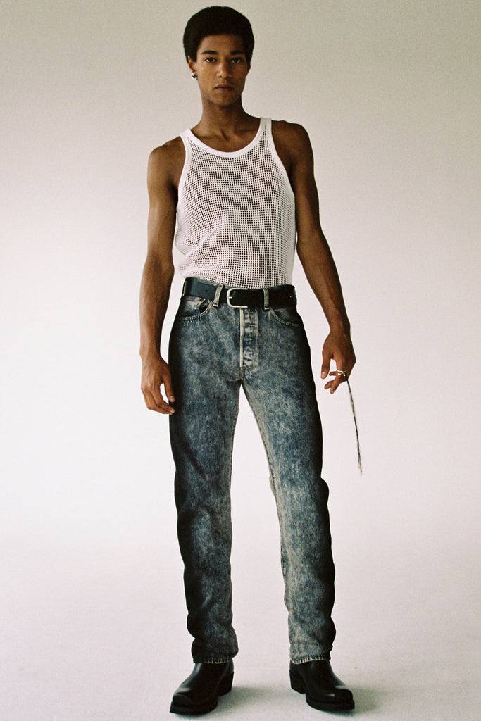 RE-edited Blue Rusty Washed Sprayed Edge Levi’s 501 Jeans