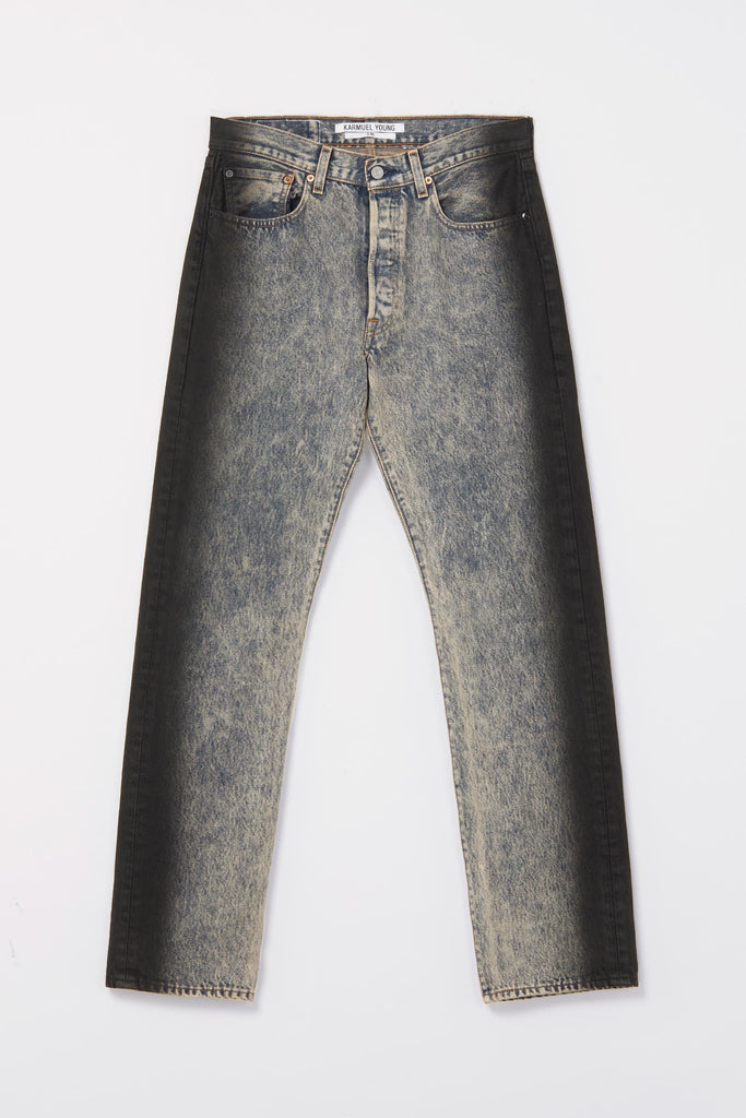 RE-edited Blue Rusty Washed Sprayed Edge Levi’s 501 Jeans