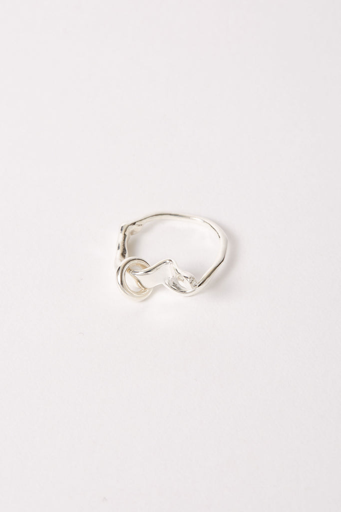 Hammer-crafted Silver Ring with Ring