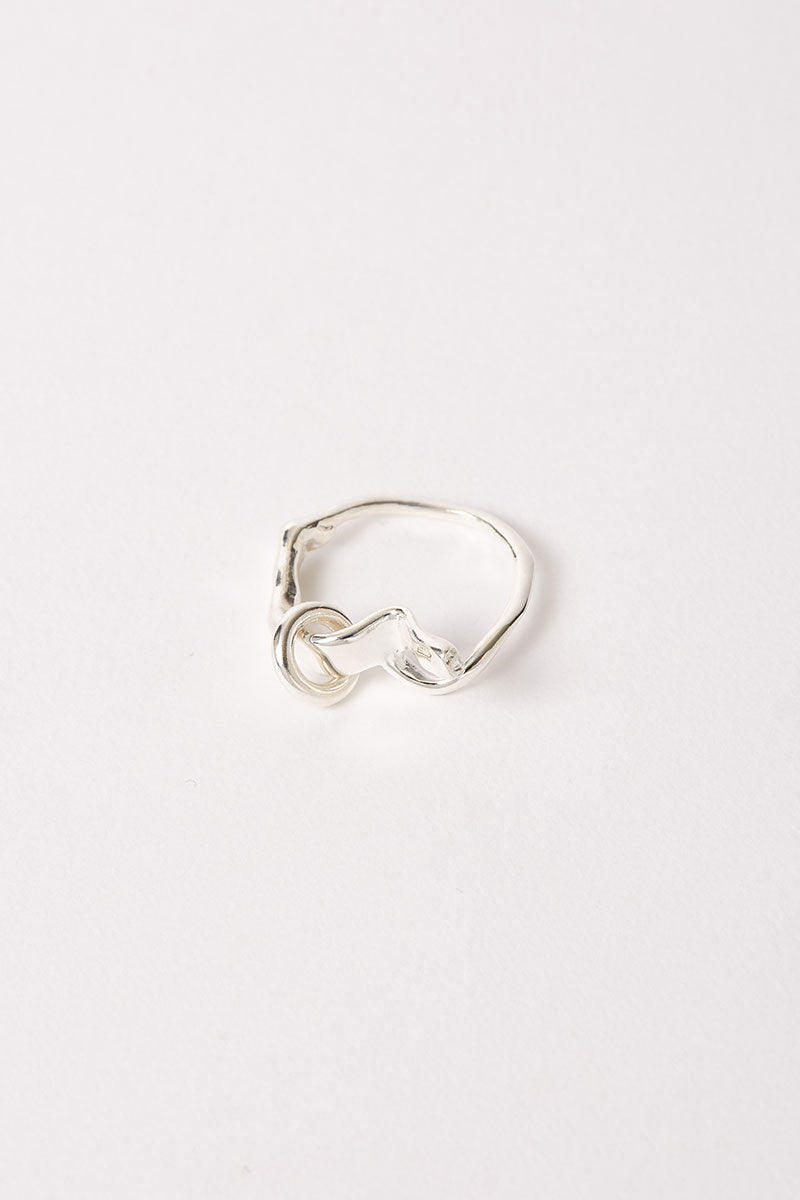 Hammer-crafted Silver Ring with Ring