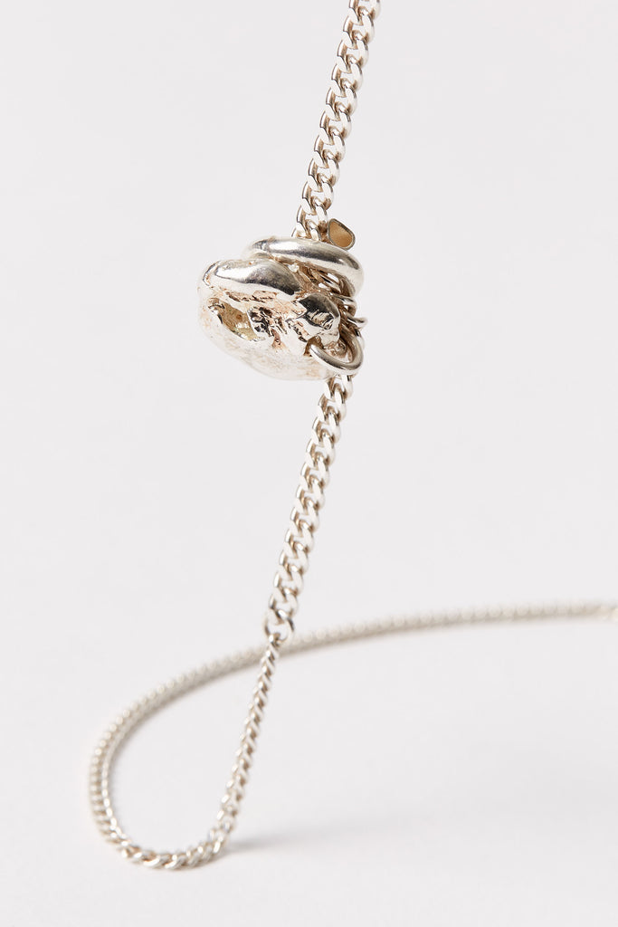 Meteorite Pendant Silver Shirt Chain