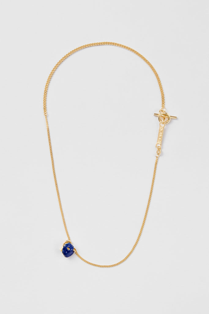 Blue Enamel Meteorite Pendant Gold Shirt Jewelry